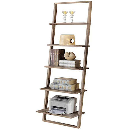 Leaning Bookcase with 5 Shelves